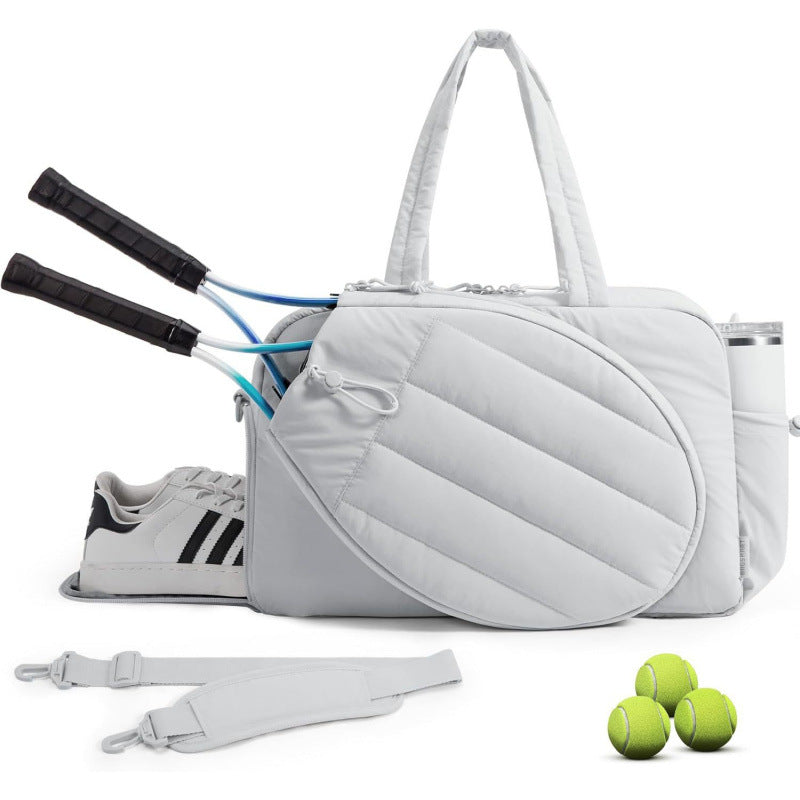 Multifunctional sports bag with integrated compartments for tennis accessories Bowlift