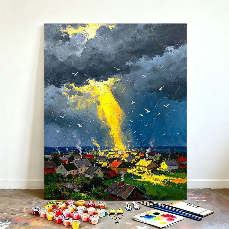 Scenic Rainbow Landscape Paint by Numbers Kit Bowlift