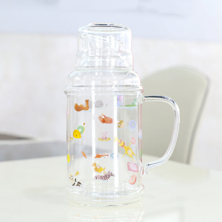 Ladies Glass Jug with enchanting Animal Motifs Bowlift