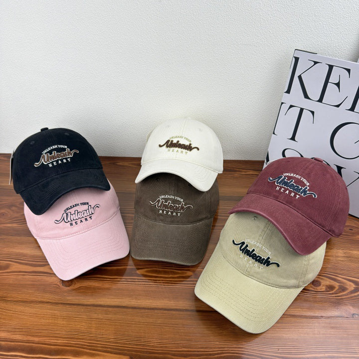 Women's Embroidered Heart Graphic Baseball Cap Bowlift