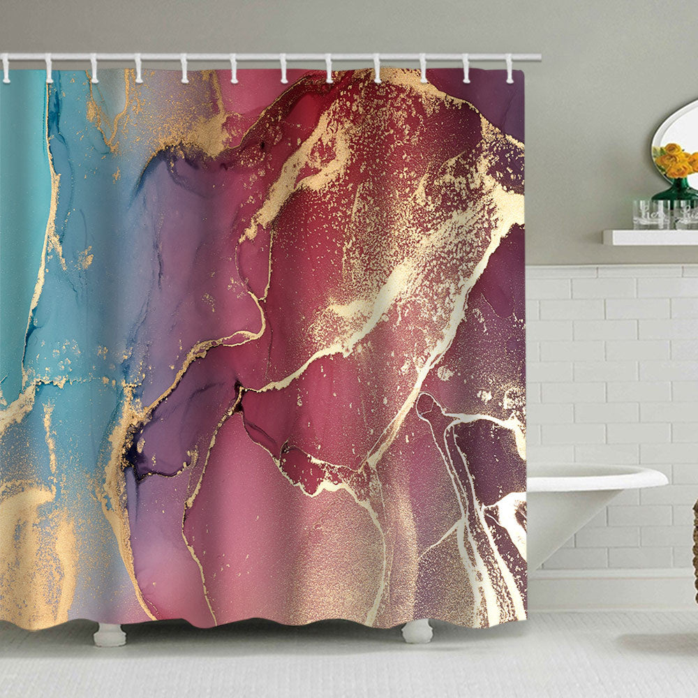 Artistic Marble Design Shower Curtain Bowlift