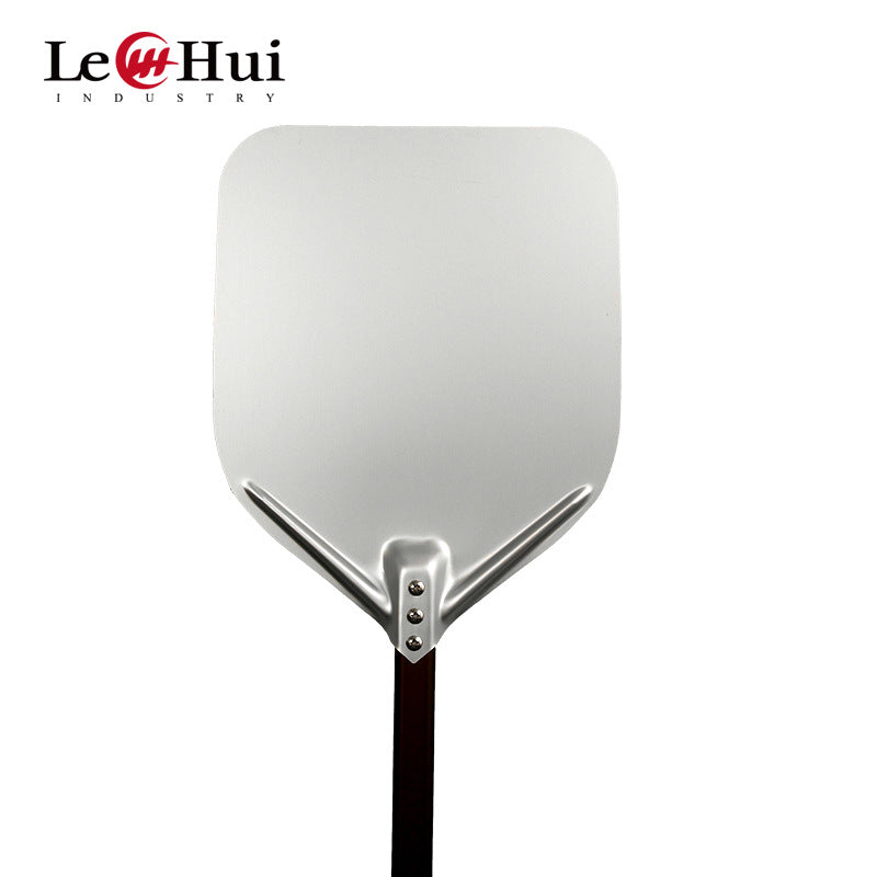 extra-long wooden handled aluminum pizza peel with flat square paddle Bowlift
