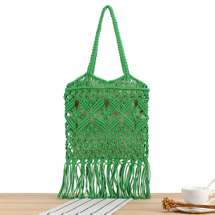 Hand-knotted Macrame Tote Bag Bowlift