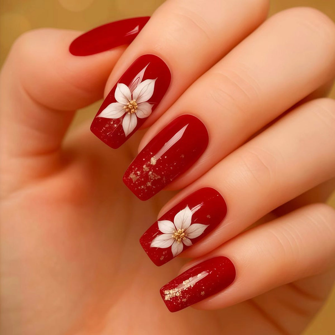 Floral-Design Press-On Nail Art Set Bowlift