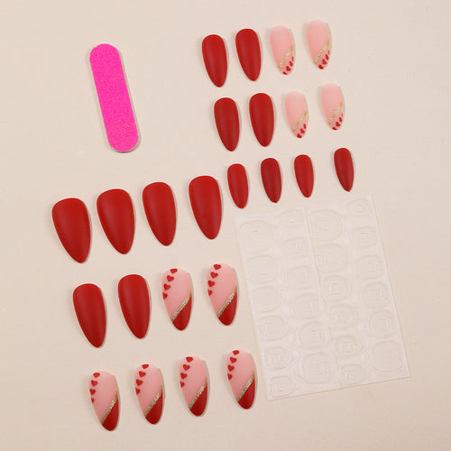 Heart-Accent Stiletto Nail Art Bowlift