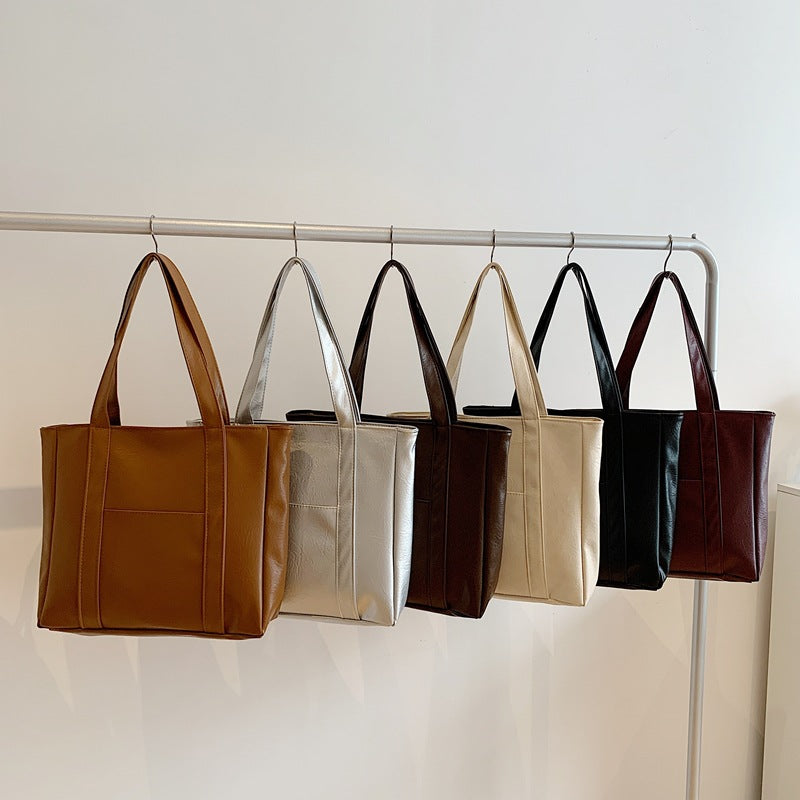 Classic Faux Leather Tote Bag Bowlift