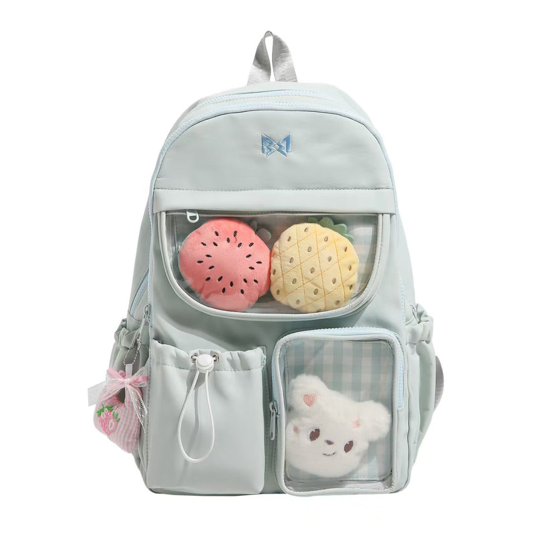 Backpack with Transparent Extra Compartments and Stylish Design Bowlift