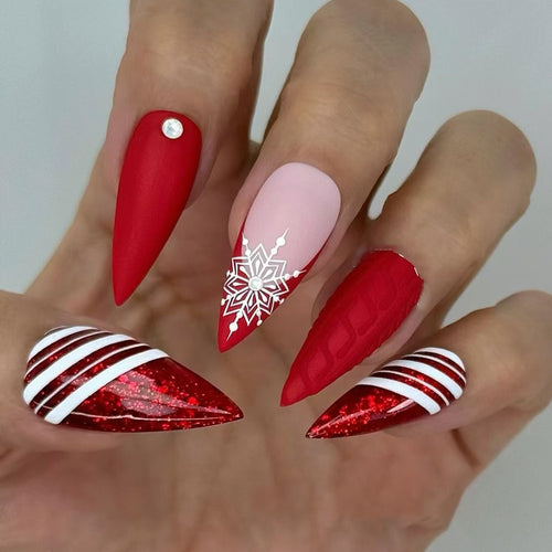 Artistic Holiday-Themed Press-On Nails Bowlift