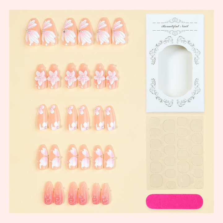 Floral Embellished Press-On Nails Bowlift