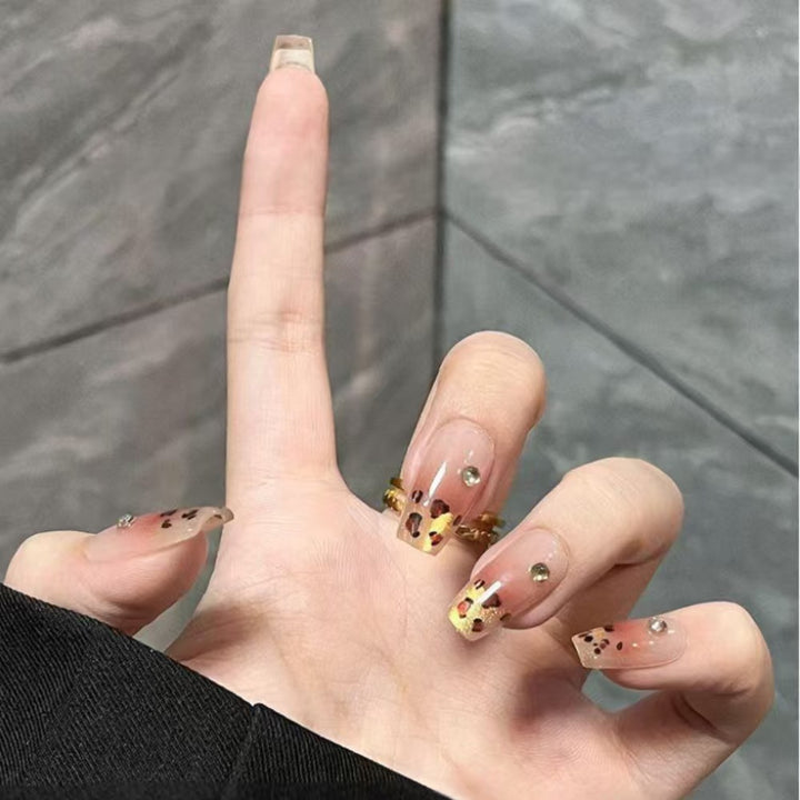 Decorative Long Stiletto Press-On Nails with Silver Accents Bowlift
