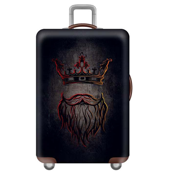 Unisex large hard shell suitcase with sturdy trolley handle and elastic motif protective cover superhero design Bowlift
