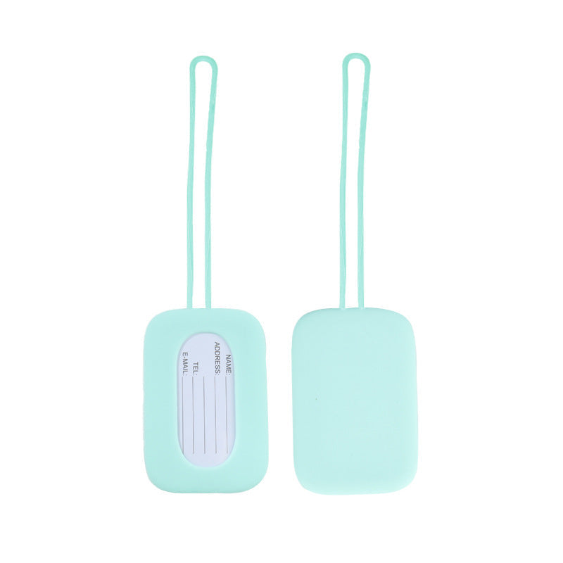 silicone luggage tag with ID window and elastic strap Bowlift