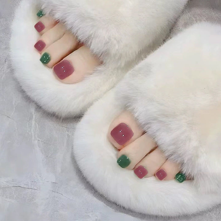 Premium Multi-Color Decorative Press-On Toenail Set Bowlift