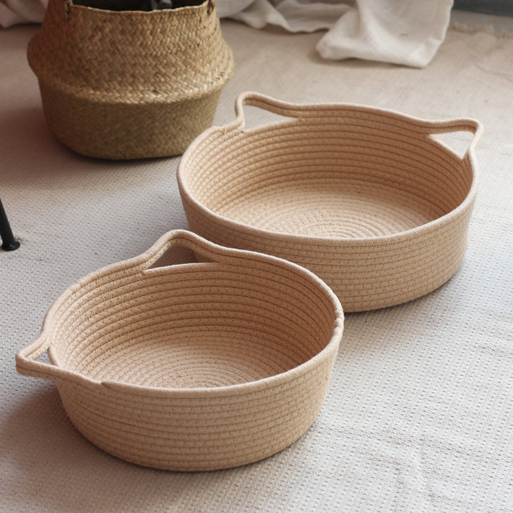 Handcrafted storage basket with handles Bowlift