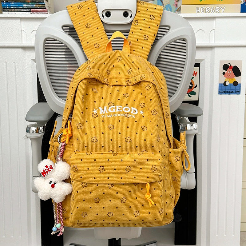 Casual Corduroy Backpack Bowlift