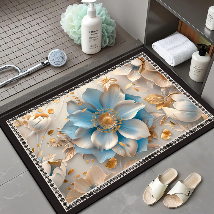 Floral Patterned Bath Mat Bowlift