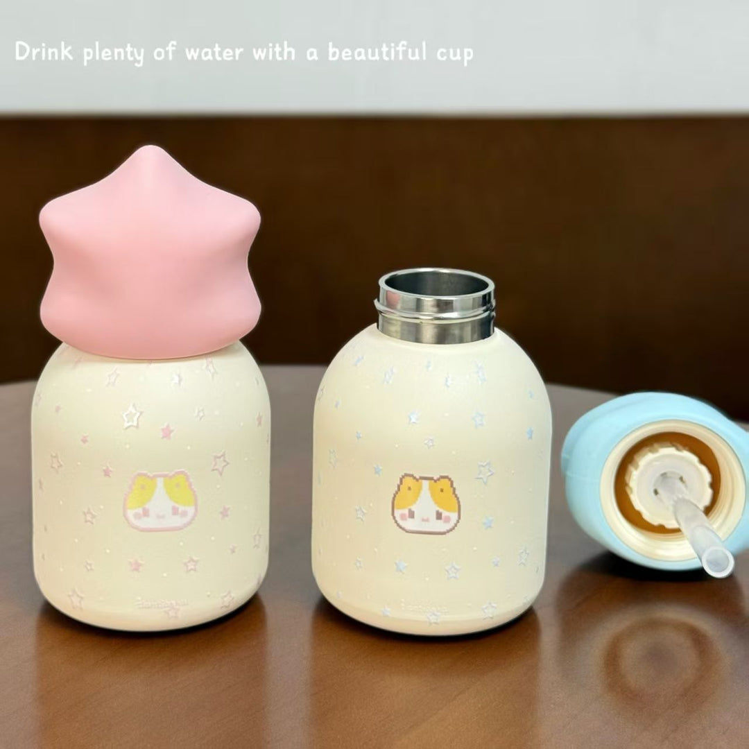 Women's Insulated Drinking Bottle with Creative Star Closure Bowlift