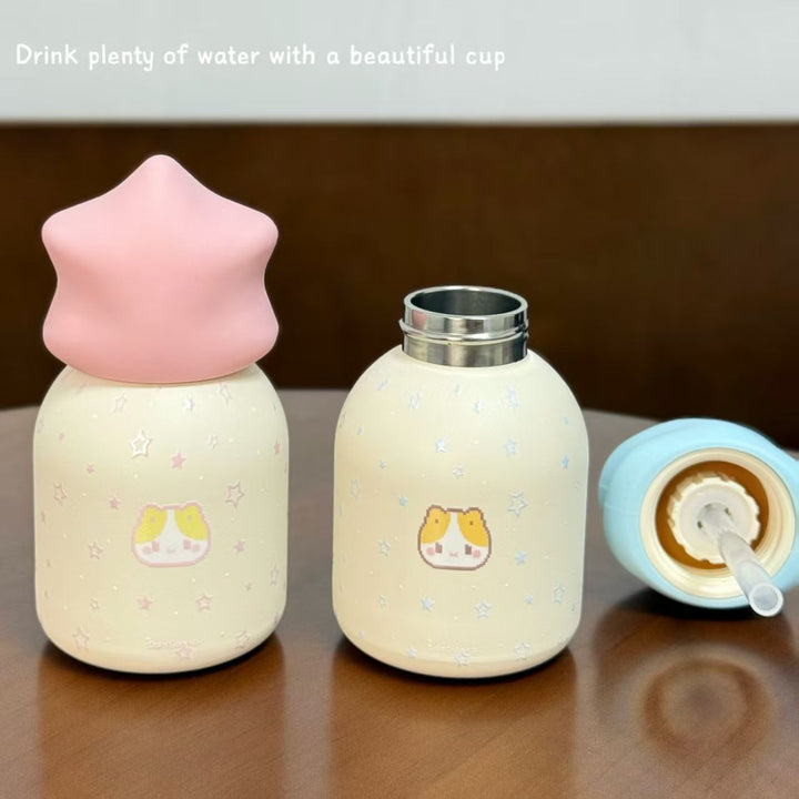 Women's Insulated Drinking Bottle with Creative Star Closure Bowlift