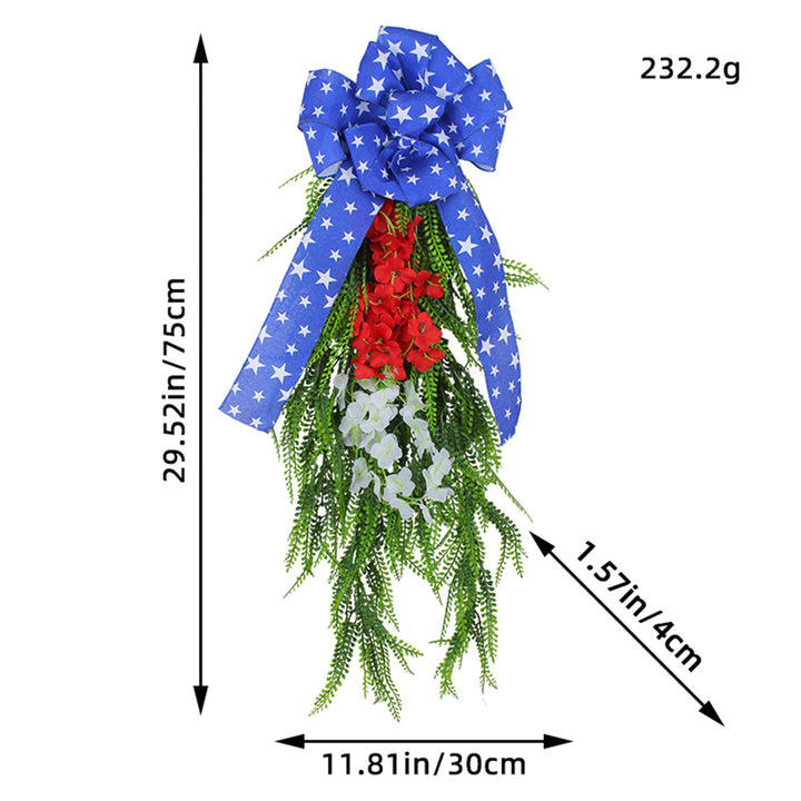 Unisex nan patriotic pom pom front door wreath with star embellishments Bowlift