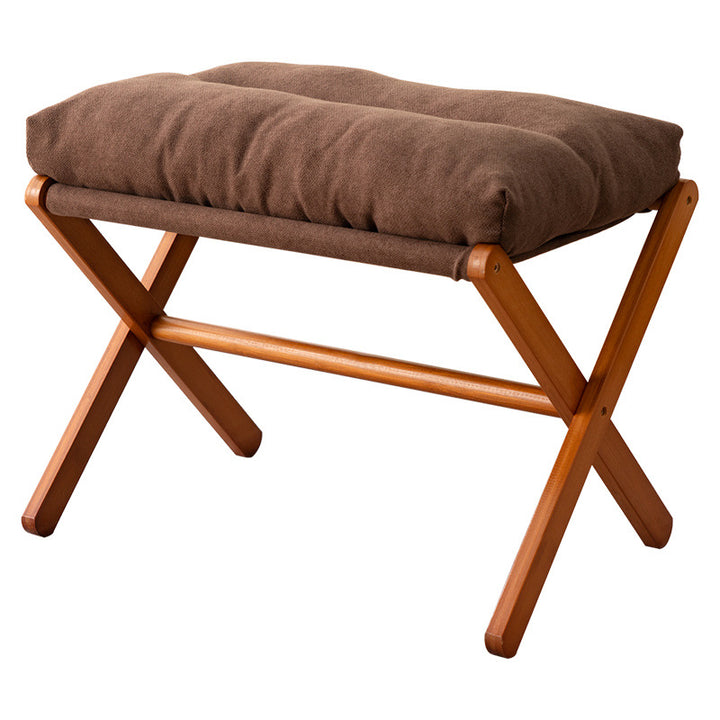 Foldable Stool With Padded Seat And Sturdy Wooden Structure Bowlift