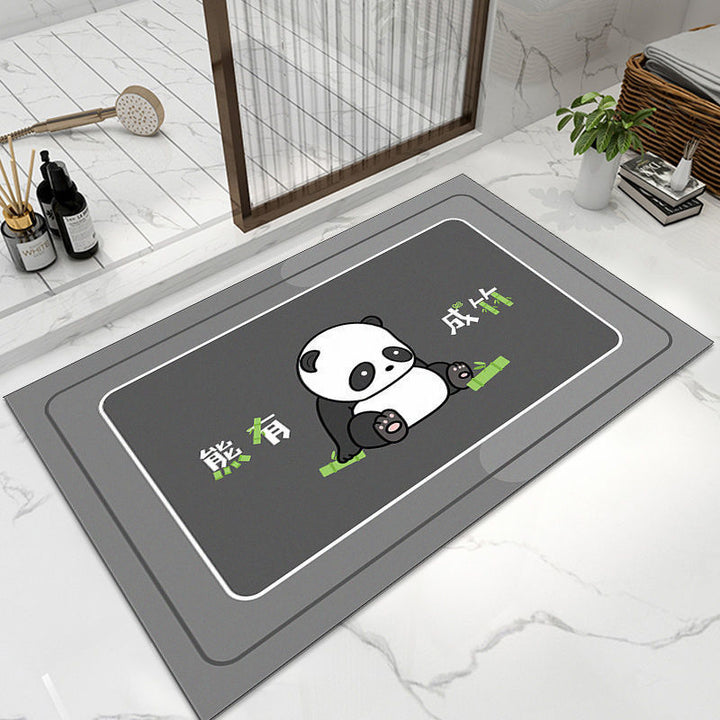 Cute Panda Design Bathroom Mat