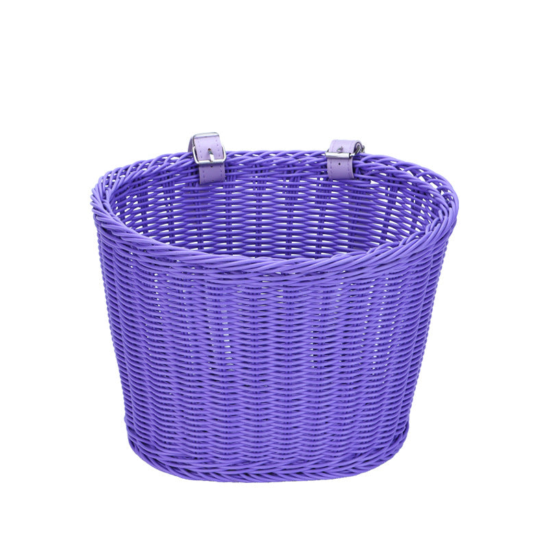 Woven Storage Basket with Leather Straps Bowlift