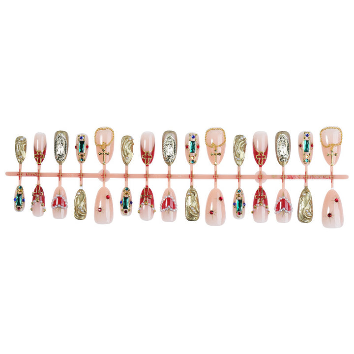 Decorative Press-On Nail Kit with Gem Accents Bowlift