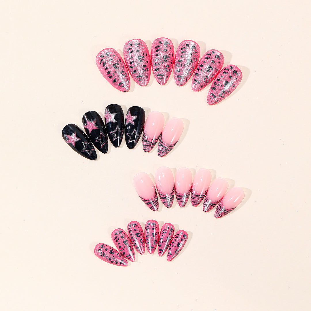 Artistic Stiletto Nail Art Kit with Patterned Design Bowlift