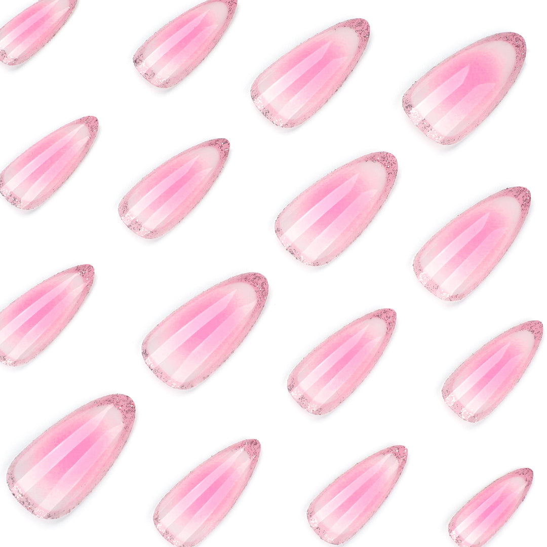 Artful Acrylic Nails with Gentle Ombre Design Bowlift