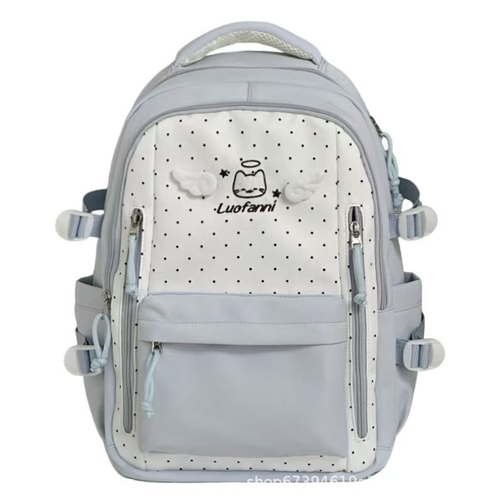 Playful Polka Dot Multi-Pocket Backpack Bowlift