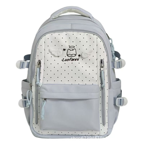 Playful Polka Dot Multi-Pocket Backpack Bowlift