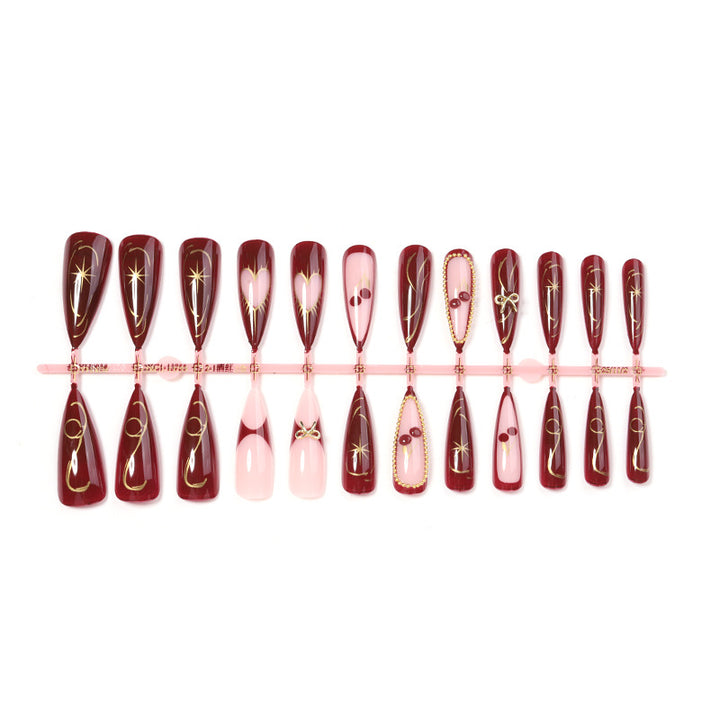 Premium Artistic Stiletto Press-On Nail Design Bowlift