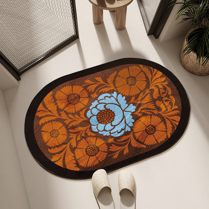 Floral Print Area Rug Bowlift