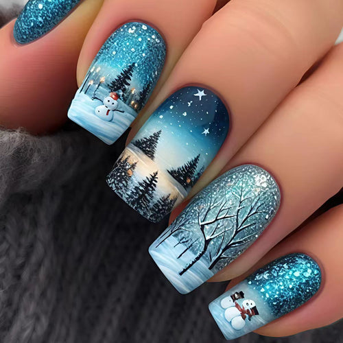 Winter Art Nails in Snowman Design Bowlift