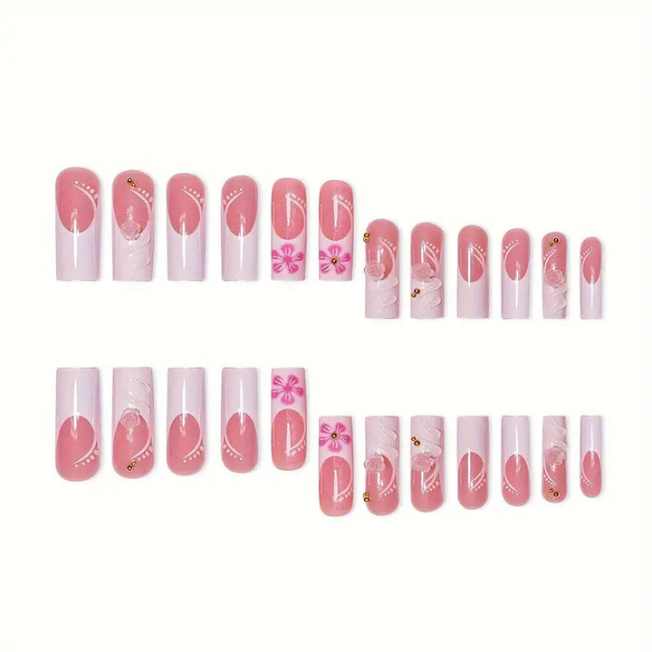 Elegant Floral Acrylic Nail Enhancements Bowlift 1789447194