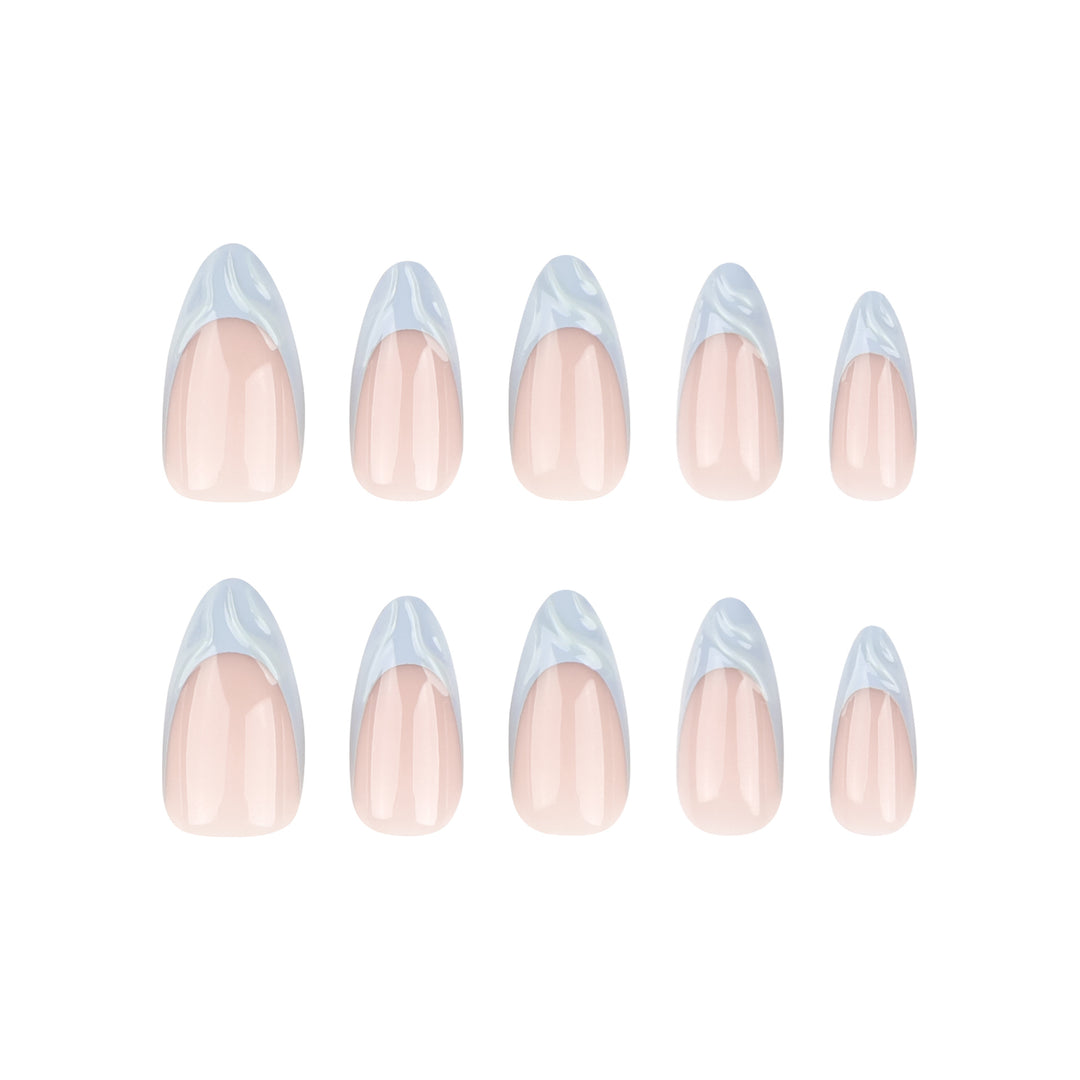 Elegant Nail Extensions with Creative Wave Design Bowlift