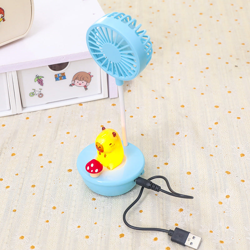 Women Portable Fan with LED Light and Animal Design Bowlift