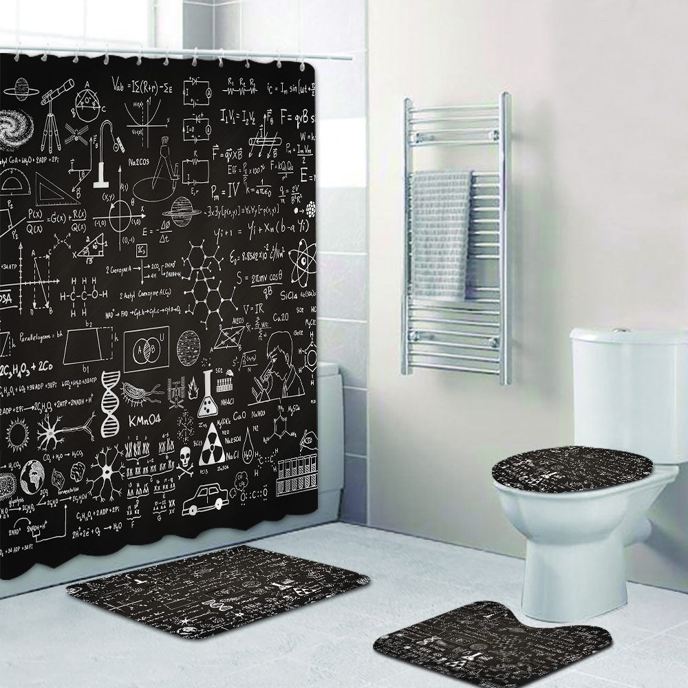 Shower Curtain with Scientific Equation Design Bowlift