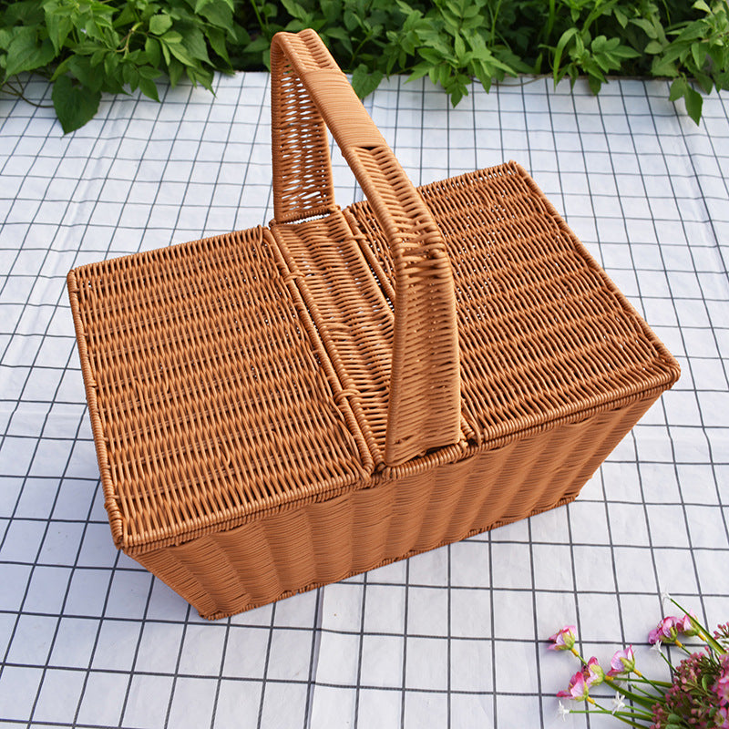 Handwoven Decorative Picnic Basket Bowlift