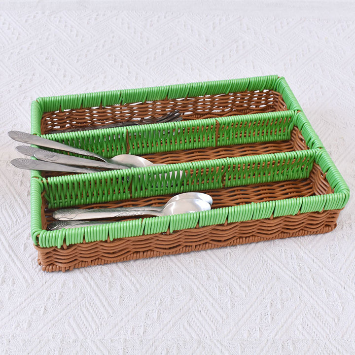 Multi-Tiered Woven Storage Tray Bowlift