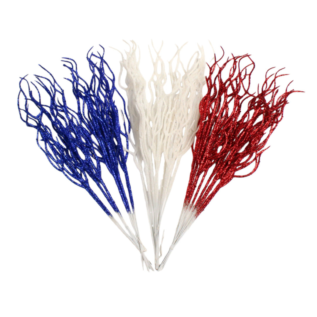Unisex decorative deco branch with star and berry appliqués, flexible branch structure Bowlift