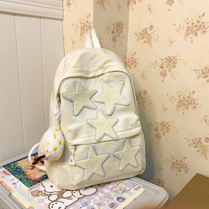 Whimsical Star-Embroidered Backpack