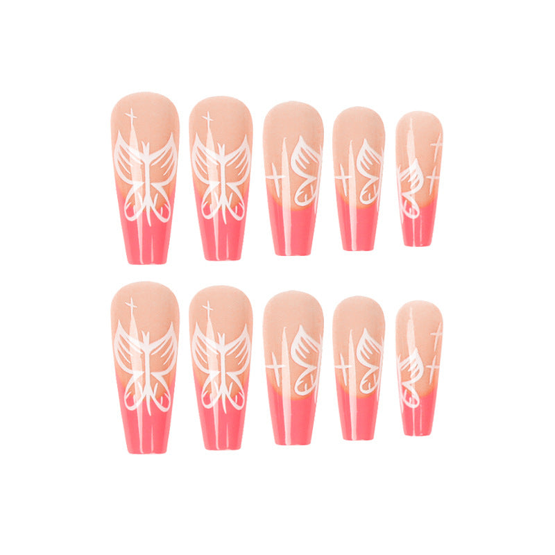 Artful stiletto nails with colorful butterfly design Bowlift