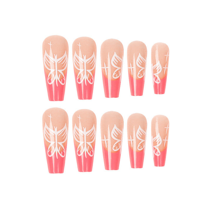 Artful stiletto nails with colorful butterfly design Bowlift