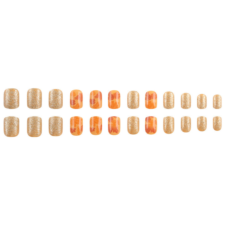 Autumn Leaf Press-On Nail Art Bowlift