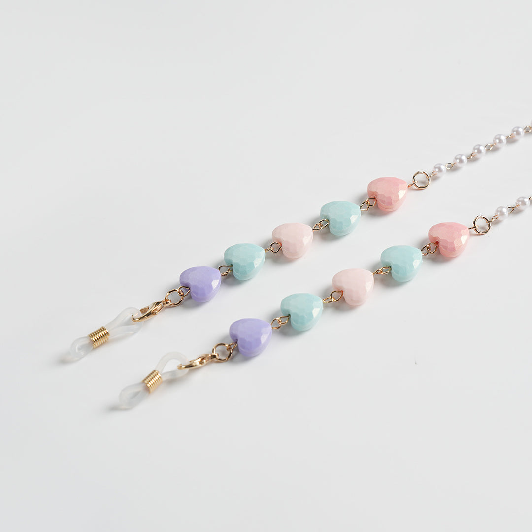 Heart-Shaped Beaded Eyewear Chain Bowlift