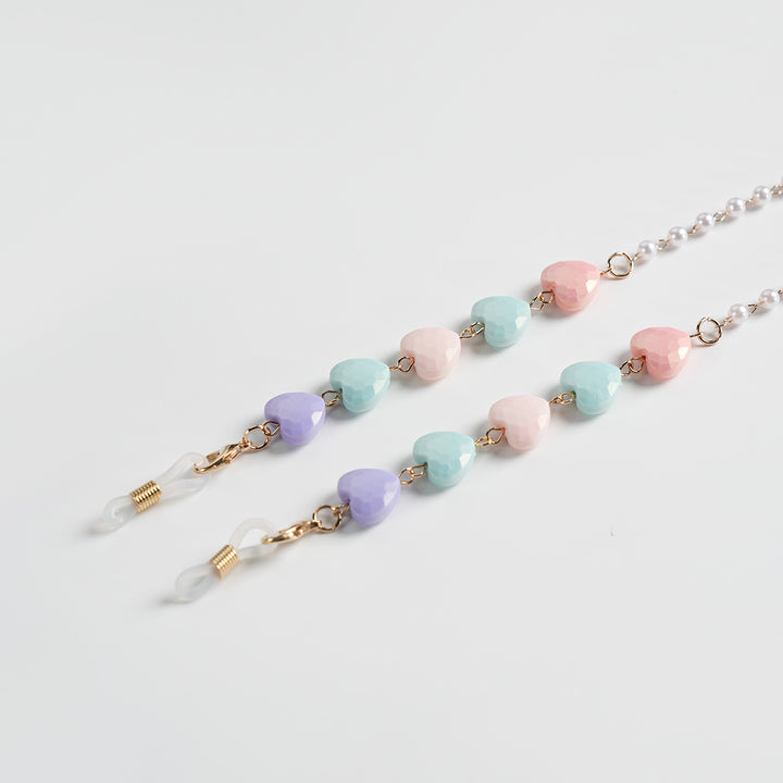 Heart-Shaped Beaded Eyewear Chain Bowlift