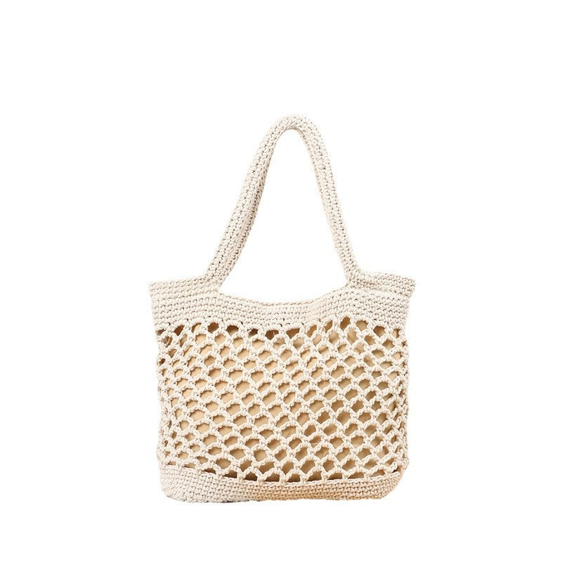 Hand-knotted tote bag with modern mesh design Bowlift