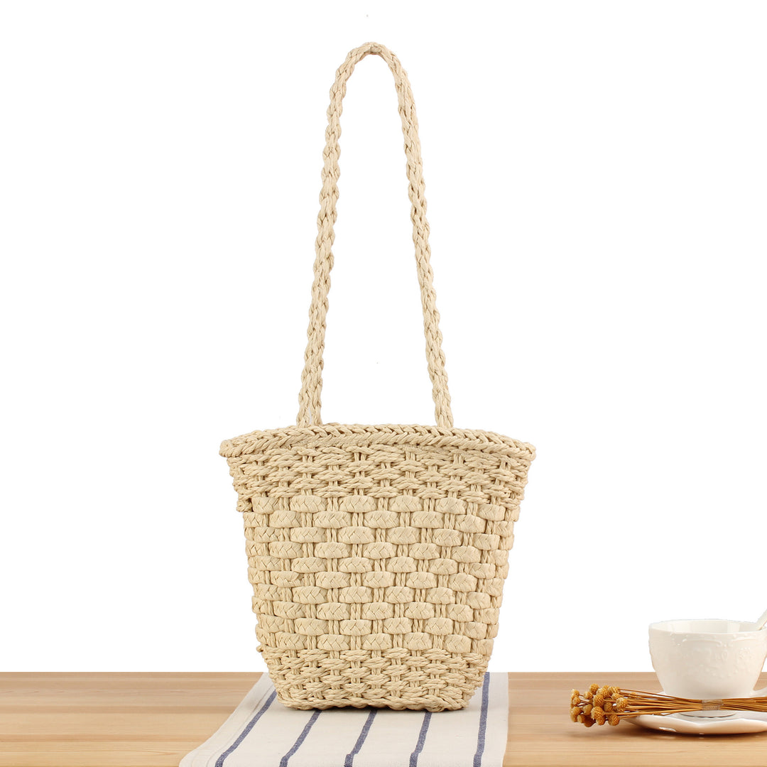 Braided natural material tote bag Bowlift