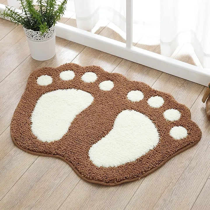 Cute Cartoon Footprint Bath Mat Bowlift